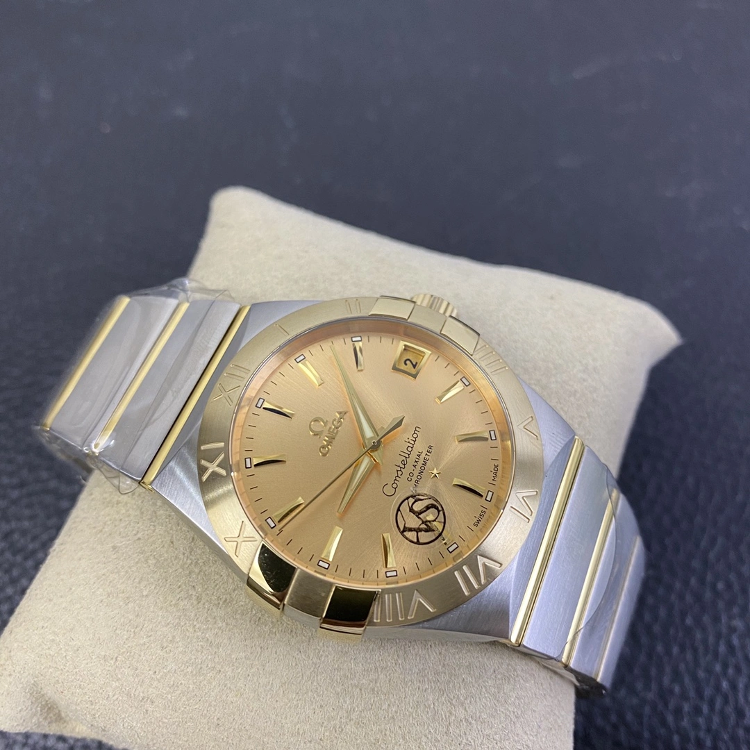 CBD Factory Omega Constellation Co-Axial 38mm Two-Tone Champagne Dial (123.20.38.21.08.001) 1:1 Super Clone – DD8500 Movement HighQuality 320
